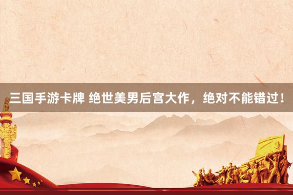 三国手游卡牌 绝世美男后宫大作，绝对不能错过！