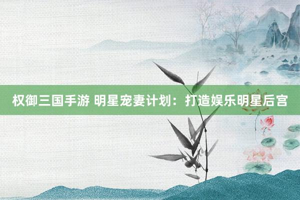 权御三国手游 明星宠妻计划：打造娱乐明星后宫