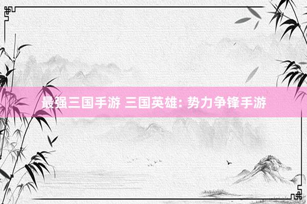 最强三国手游 三国英雄: 势力争锋手游