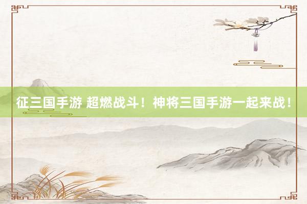 征三国手游 超燃战斗！神将三国手游一起来战！