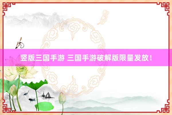 竖版三国手游 三国手游破解版限量发放！
