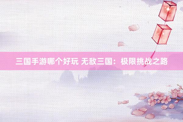 三国手游哪个好玩 无敌三国：极限挑战之路