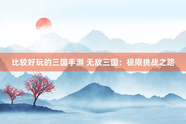 比较好玩的三国手游 无敌三国：极限挑战之路