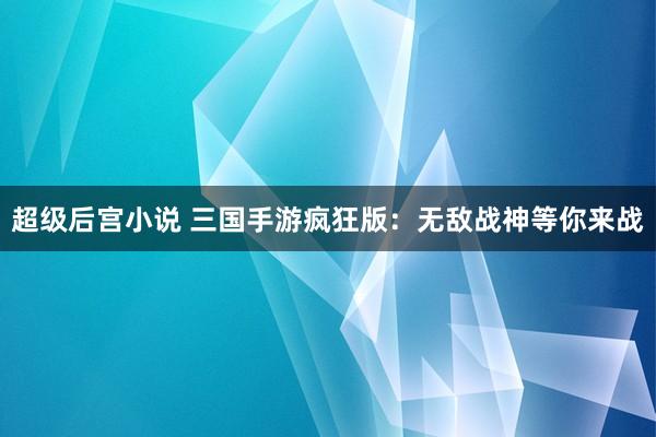 超级后宫小说 三国手游疯狂版：无敌战神等你来战