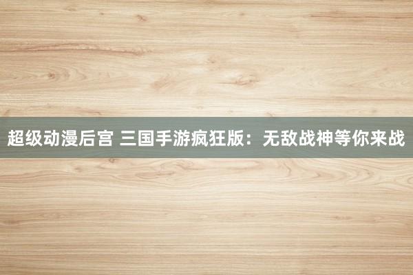超级动漫后宫 三国手游疯狂版：无敌战神等你来战