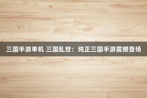 三国手游单机 三国乱世：纯正三国手游震撼登场