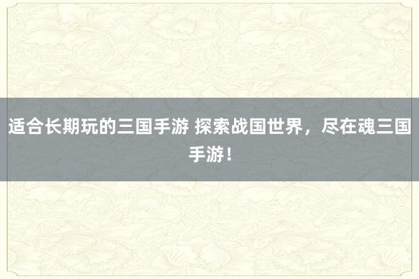 适合长期玩的三国手游 探索战国世界，尽在魂三国手游！