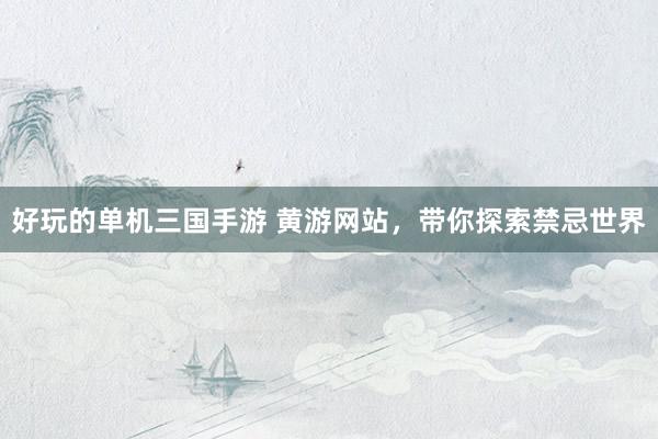 好玩的单机三国手游 黄游网站，带你探索禁忌世界